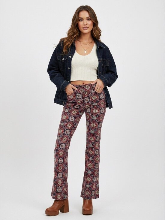 Tommy Hilfiger Pants - VTG NWT Tommy Hilfiger Paisley Floral Wide Leg Corduroy Jeans | Boho Grunge Y2K
